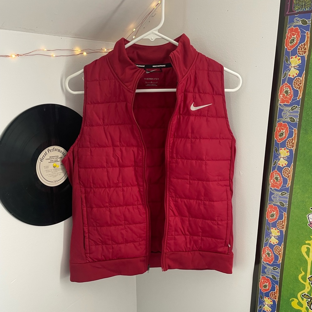 Red Nike Athletic Zip-Up Vest